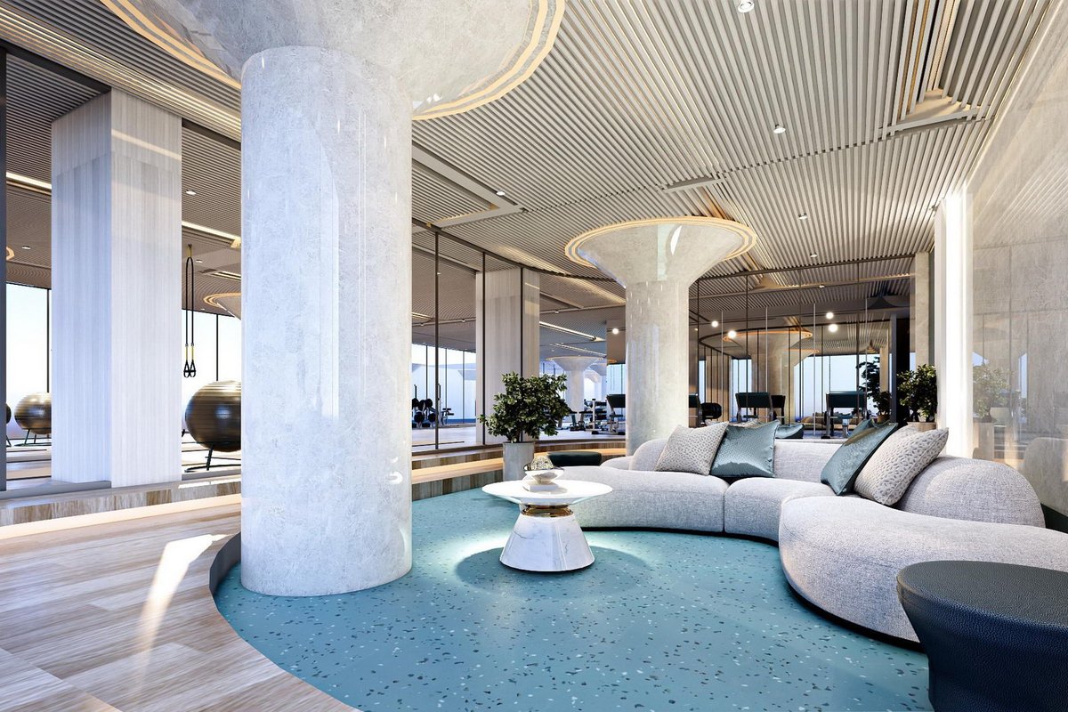 Vega Condominium — lounge with panoramic windows
